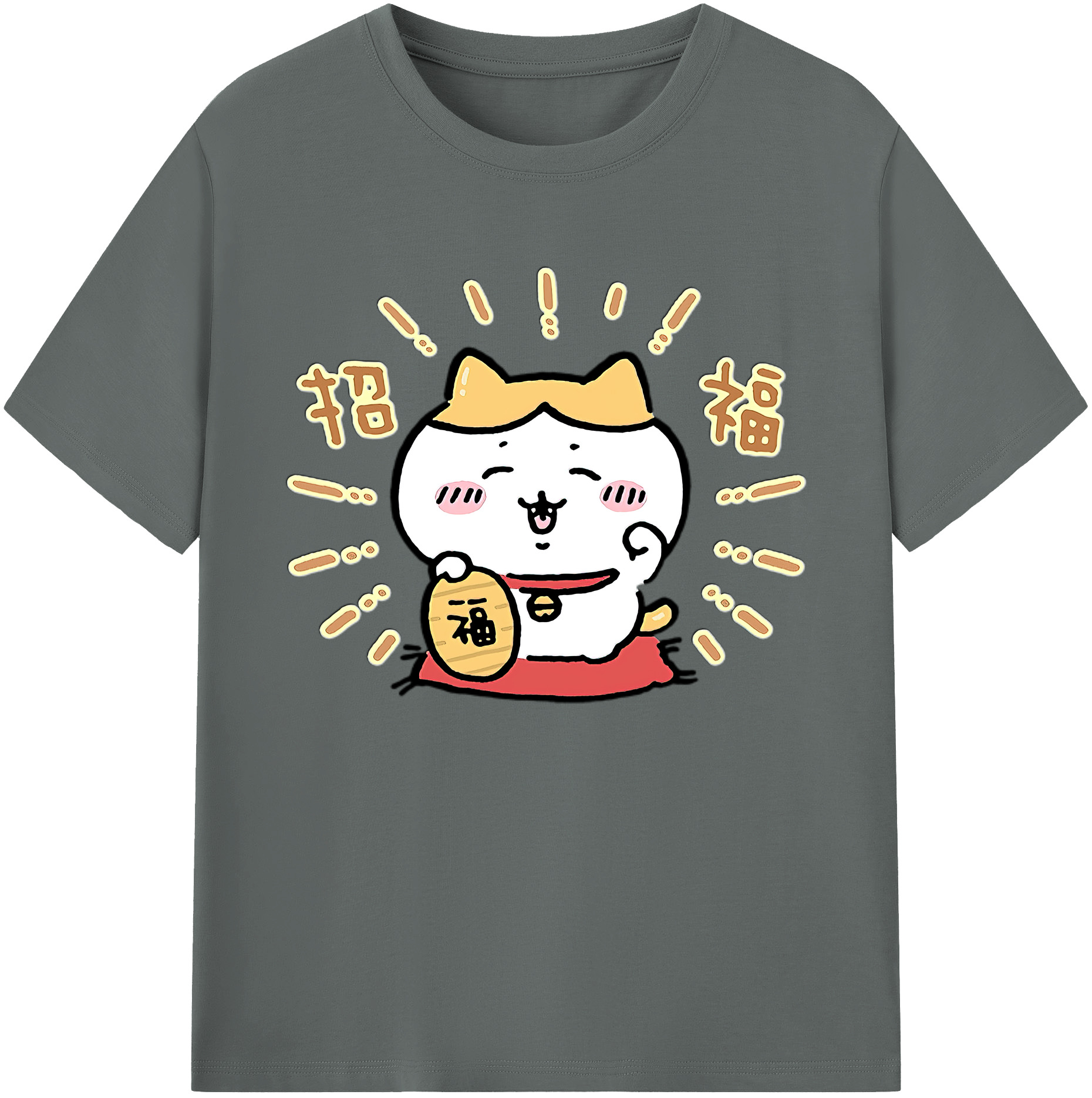 （画像用） ちいかわ ハチワレ Chii-kawa hachiware 綿100％ メンズ半袖Tシャツ｜肌触りやわらか＆通気性